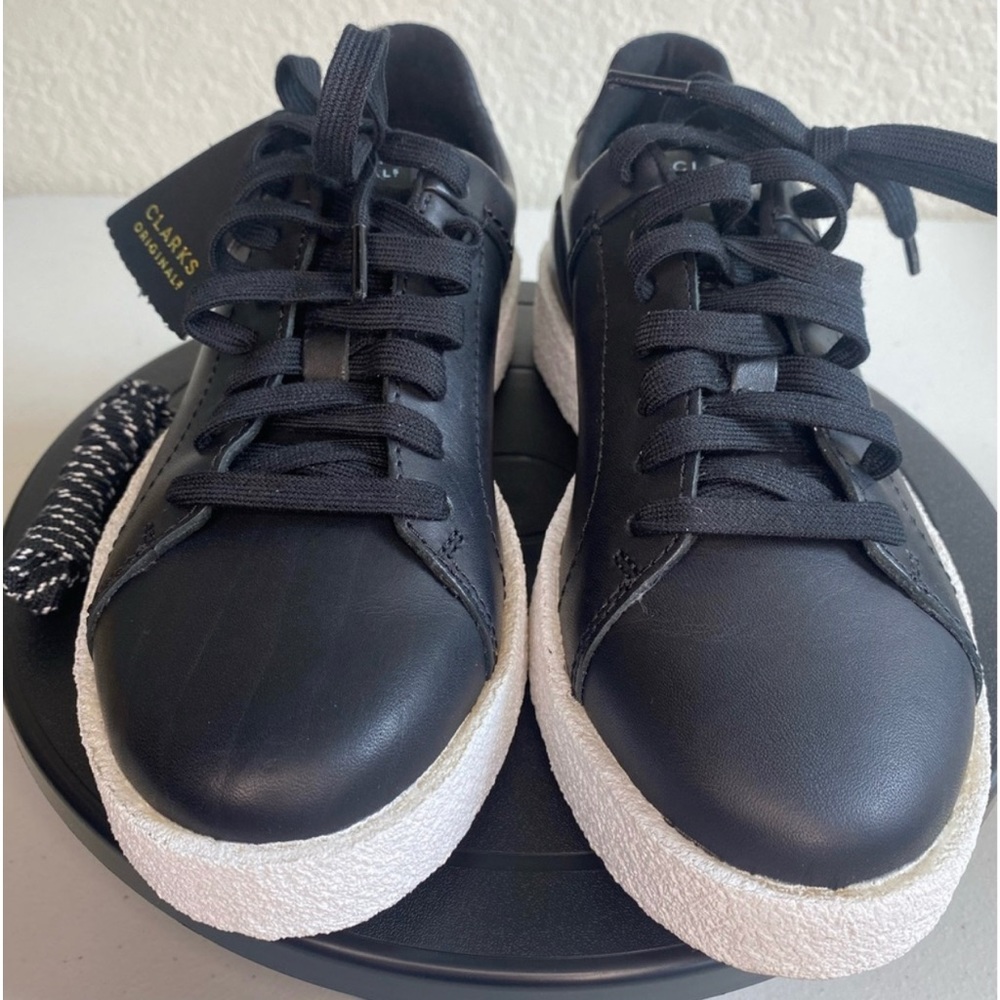 New Clarks Origianls Men Black Tormatch Leather Sneaker 7M